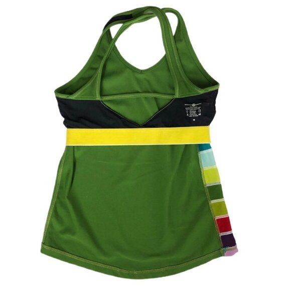 LULULEMON  Green Rainbow‎ Colorblock Crisscross Active Tank Sz 10 - Picture 5 of 6